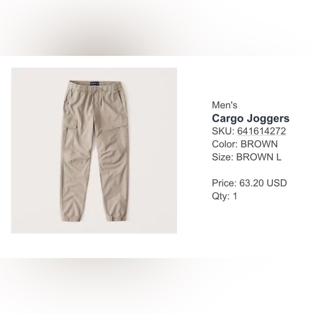 Abercrombie Cargo Jogger Pants - Tan